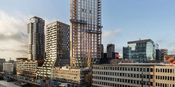 Barcode事務(wù)所荷蘭鹿特丹新住宅樓封頂，大型綠色屋頂花園連接