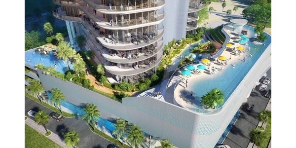 迪拜造了個(gè)公寓樓，陽臺(tái)全是無邊泳池！