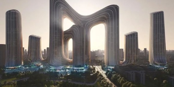 扎哈事務(wù)所垂直都市項(xiàng)目｜武漢華中科學(xué)生態(tài)城，建筑呈現(xiàn)“山水湖城”形態(tài)